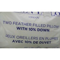 2 Pillows 100% cotton cover - filled with 90% white duck feather and 10 % down