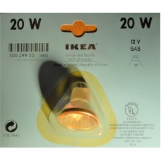 20 watts halogene light bulb clear 38o, UV filtering, MR16, 12 Volts, bi pins, covered, 2 pins beam, 1 3/8 inch large